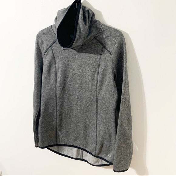 Champion Duo Dry Long Sleeve Turtleneck Pullover Sweatshirt Hi Lo Contrasting - Picture 4 of 9